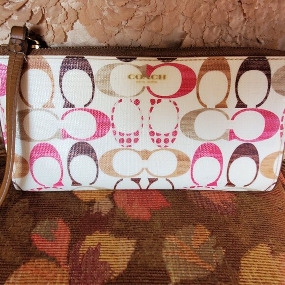 Coach Signature Wallet Wristlet - Picture 1 of 7